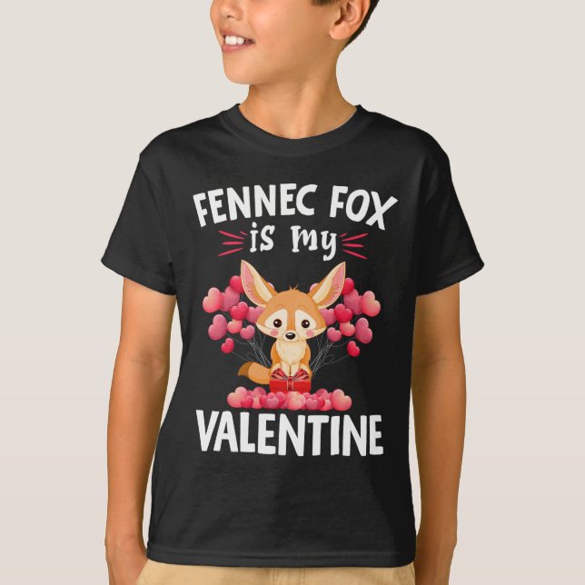 T-shirt Fennec Fox est mon Heureuse Sainte-Valentin Valent (Devant)