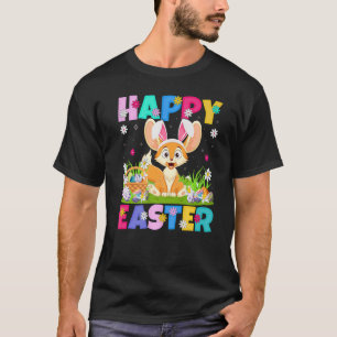 T-shirt Fennec Fox Happy Pâques Bunny Fennec Fox Pâques S