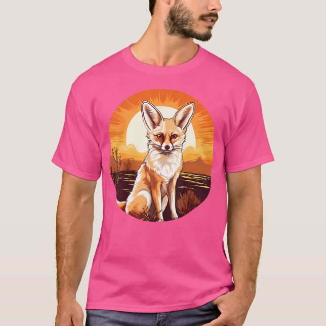 T-shirt Fennec Fox Sunset Fennec Fox Lover Foxes (Devant)