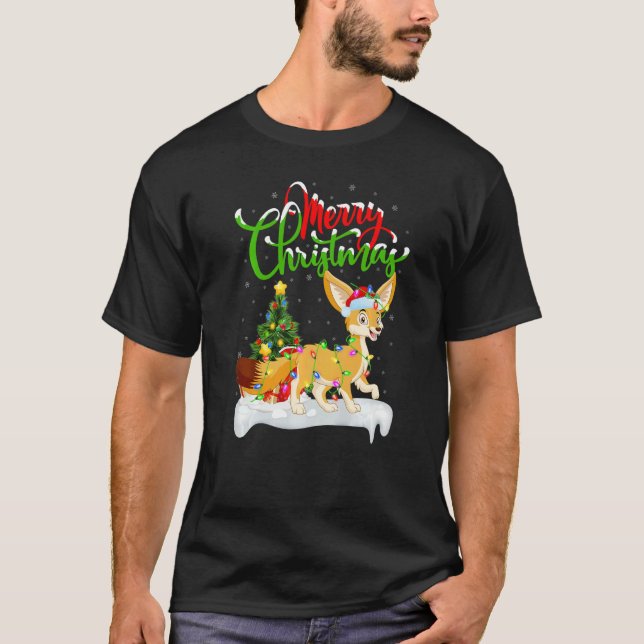 T-shirt Fennec Fox  Xmas Decorations Santa Fennec Fox Chri (Devant)