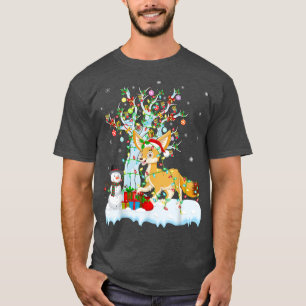 T-shirt Fennec Fox Xmas Tree Lighting Santa Hat Fennec Fox