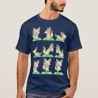 T-shirt Fennec Fox Yoga Pose Zen Cute Exercice d'entraînem