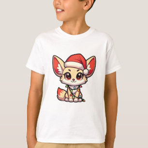 T-shirt Fennec Joyeux Noël Animaux d'hiver mignons Fennecs
