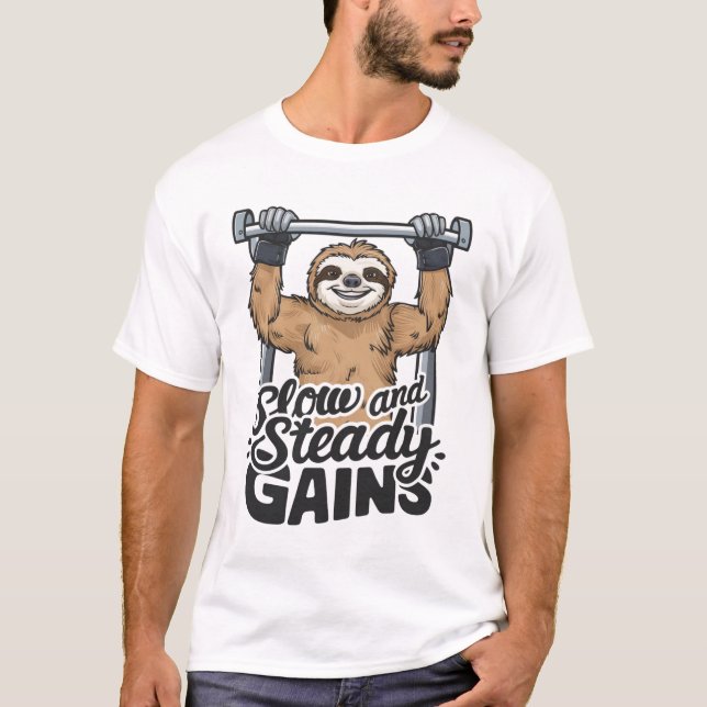 T-shirt Fente Swole - "Gains lents et stables" (Devant)