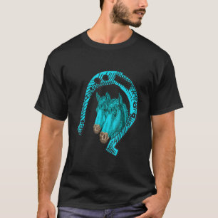 T-shirt Fer à cheval deux chevaux pour cheval Lo