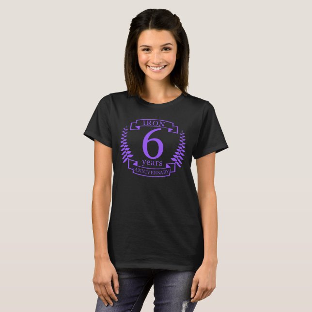 T-shirt Fer mariage anniversaire 6 ans (Devant entier)