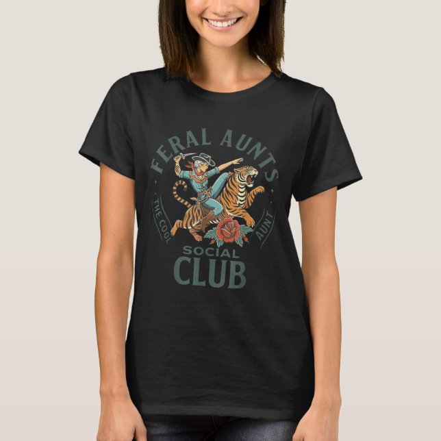 T-shirt Feral Aunts Social Club Western Cowgirl Riding Tig (Devant)