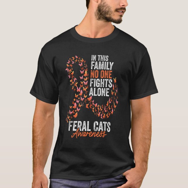 T-shirt Feral Cats Sensibilisation Mois Papillons Orange R (Devant)