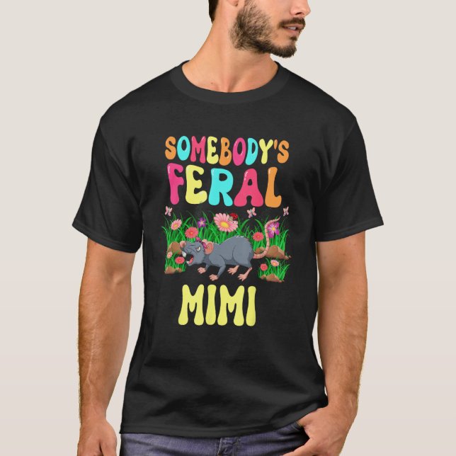 T-shirt Feral de quelqu'un Mimi mignonne Rat Bow Cravate F (Devant)
