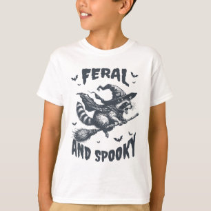 T-shirt Feral Et Éffrayant Raccoon sorcier Casquette Hallo
