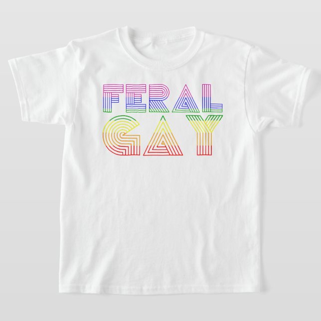T-shirt Feral Gay LGBT Gay Bi Pan Trans Pride meme Arc en  (Poser)