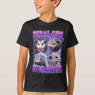 T-shirt Feral Girl Summer Opossum Funny meme