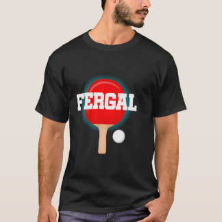 T-shirt Fergal Nom Garçons Table Tennis Ping Pong Game Rac