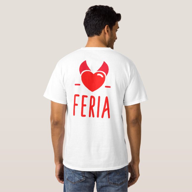 T-shirt Feria du Démon coeur humour fêtes (Dos entier)