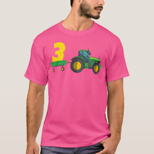 T-shirt Ferme 3 Ans 3E Anniversaire Tracteur