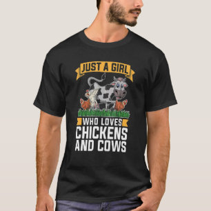 T-shirt Ferme Animal Fermier Juste Une Fille Qui Aime Les