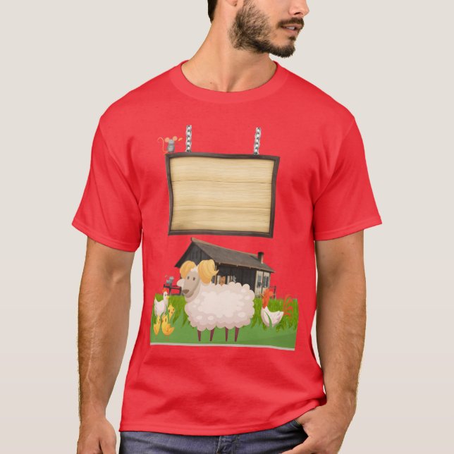 T-shirt Ferme animale avec panneau rétro (Devant)