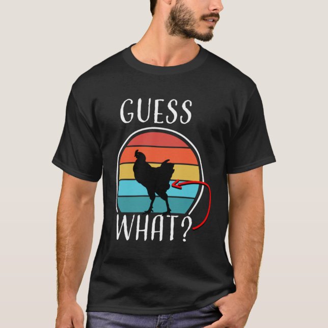 T-shirt Ferme animale devine quoi cul de poulet blanc  1 (Devant)