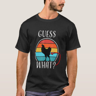 T-shirt Ferme animale drôle devine quoi cul de poulet blan