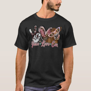 T-shirt Ferme Animaux Vaches Amour Paix Tournesol Highland