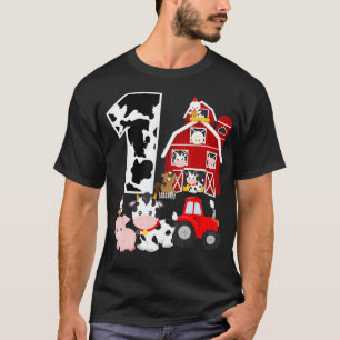 T-shirt Ferme Barnyard Thème Cochon Vache Cheval 1er Anni