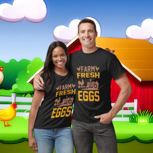 T-shirt ferme cool oeufs frais mot art
