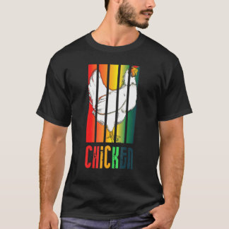 T-shirt Ferme de coqs arc-en-ciel de poulets de poulet
