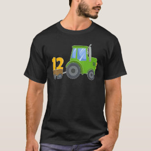T-shirt Ferme de ferme verte de 12 ans Tracteur fête d'ann