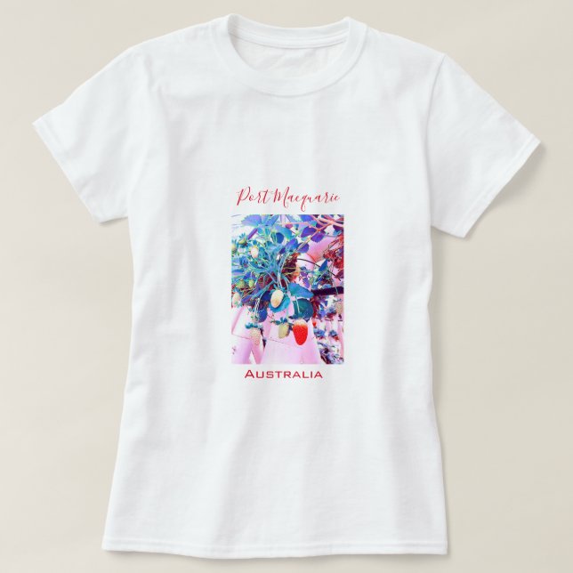 T-shirt Ferme de fraises Port Macquarie Australie (Design devant)