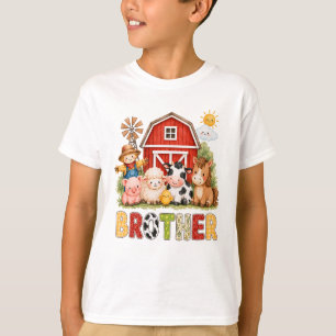T-shirt Ferme de frère Vache 1er Anniversaire Fille Garçon