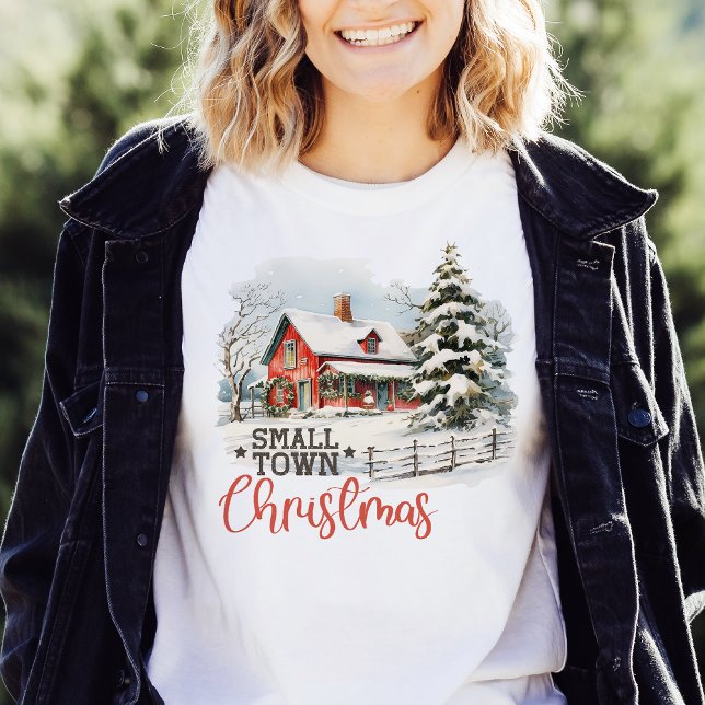 T-shirt Ferme de Noël rustique de petite ville (Créateur téléchargé)