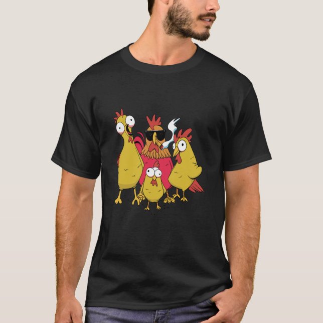 T-shirt ferme de poules coq (Devant)