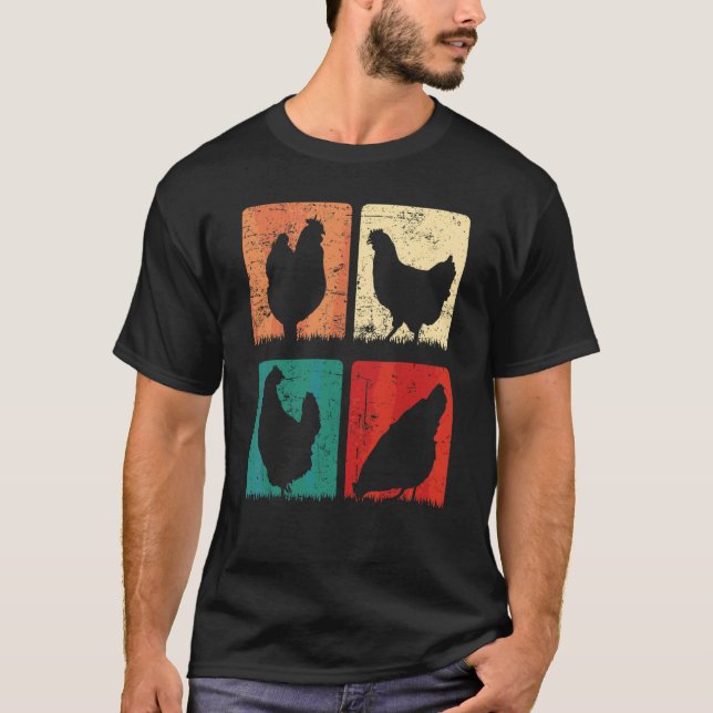 T-shirt Ferme de poulets Élevage de poulets Cour de paysan (Devant)