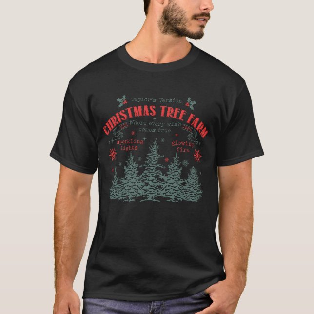 T-shirt ferme de sapins de noël version taylor (Devant)