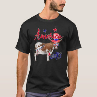 T-shirt Ferme de vaches 4 juillet Fille d'agriculteur patr