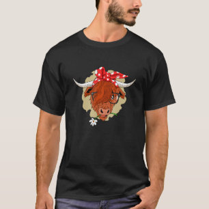 T-shirt Ferme de vaches écossaises des Highlands féminines