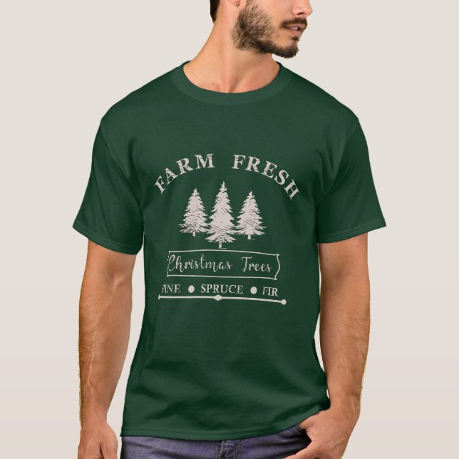 T-shirt Ferme des arbres de Noël frais (Devant)
