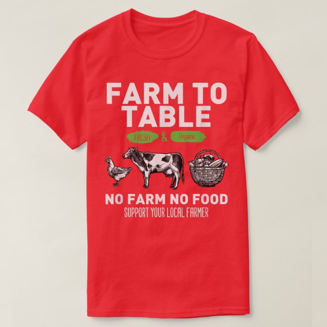 T-shirt Ferme Drôle À Table Soutien À Vos Agriculteurs Loc (Design devant)
