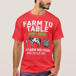 T-shirt Ferme Drôle À Table Soutien À Vos Agriculteurs Loc
