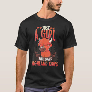 T-shirt Ferme Écossaise Juste Une Fille Qui Aime La Vache