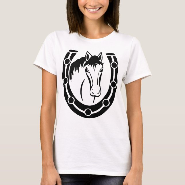 T-shirt Ferme équestre de Cheval Western Horseshoe (Devant)