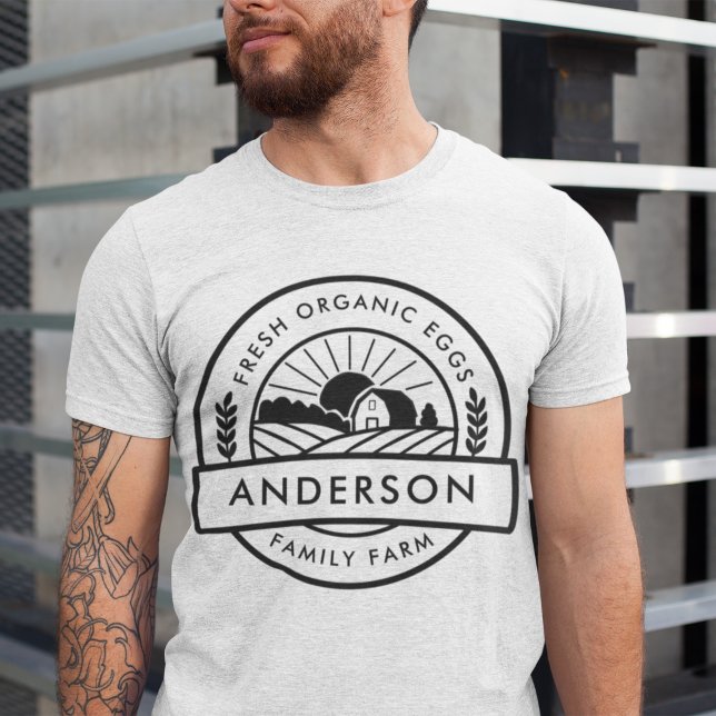 T-shirt ferme familiale ferme ferme ronde décorative (Barn Family Farm Farmer Round Decorative T-Shirt)