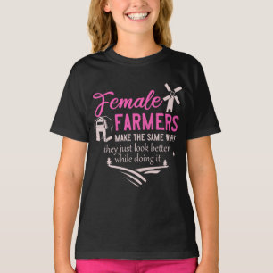 T-shirt Ferme Fille Animaux Femme Farmer Rancher Fille