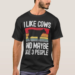 T-shirt Ferme J'aime Les Vaches Et Peut-être 3 Personnes 1
