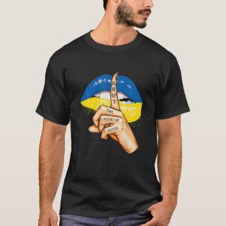 T-shirt Ferme La Baisse Du Drapeau Poutine Ukraine Tee