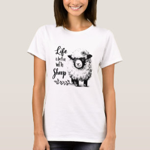 T-shirt Ferme Mouton Adulte La vie est meilleure avec les