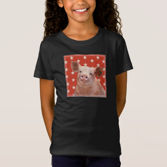 T-Shirt Ferme patriotique - Cochon (Devant)
