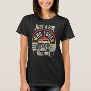 T-shirt Ferme Rétro vintage Juste Un Garçon Qui Aime Tract