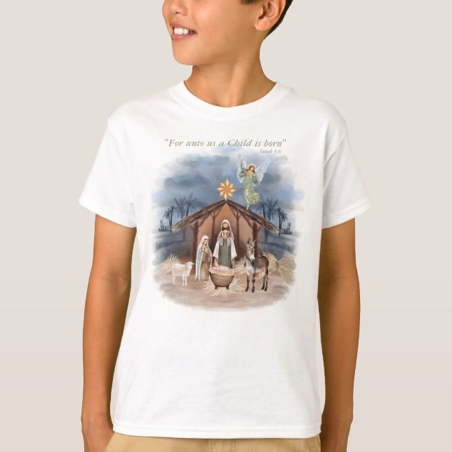 T-shirt Ferme rustique Noël Nativité traditionnelle (Devant)