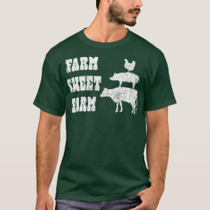 T-shirt Ferme Sweet Agricole Poulet de porc Cow Fermier Ra